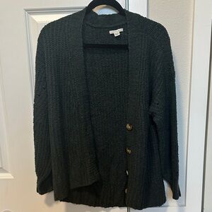 Cozy Dark Green Button-Up Women's Sweater